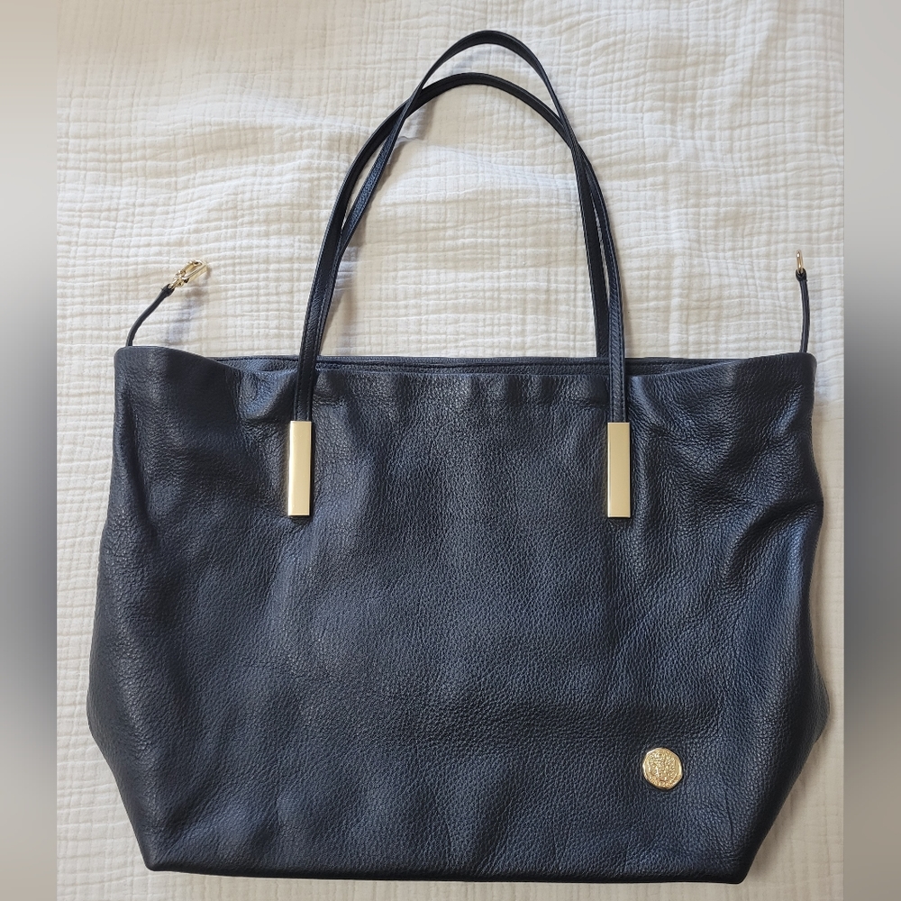 Vince Camuto Soft Pebble Grain Black Leather Hobo Bag